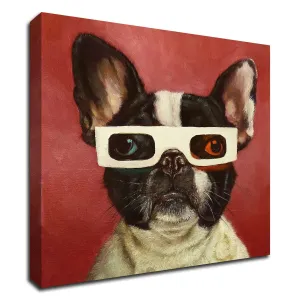 "3D Dog" Wrapped Canvas Print Wall Art