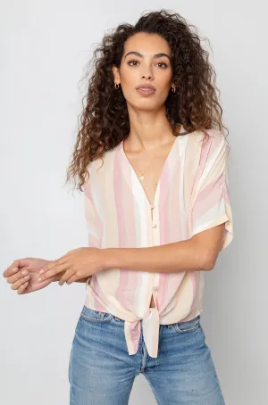 Rails - Thea Buttoned Blouse in Sunrise Stripe