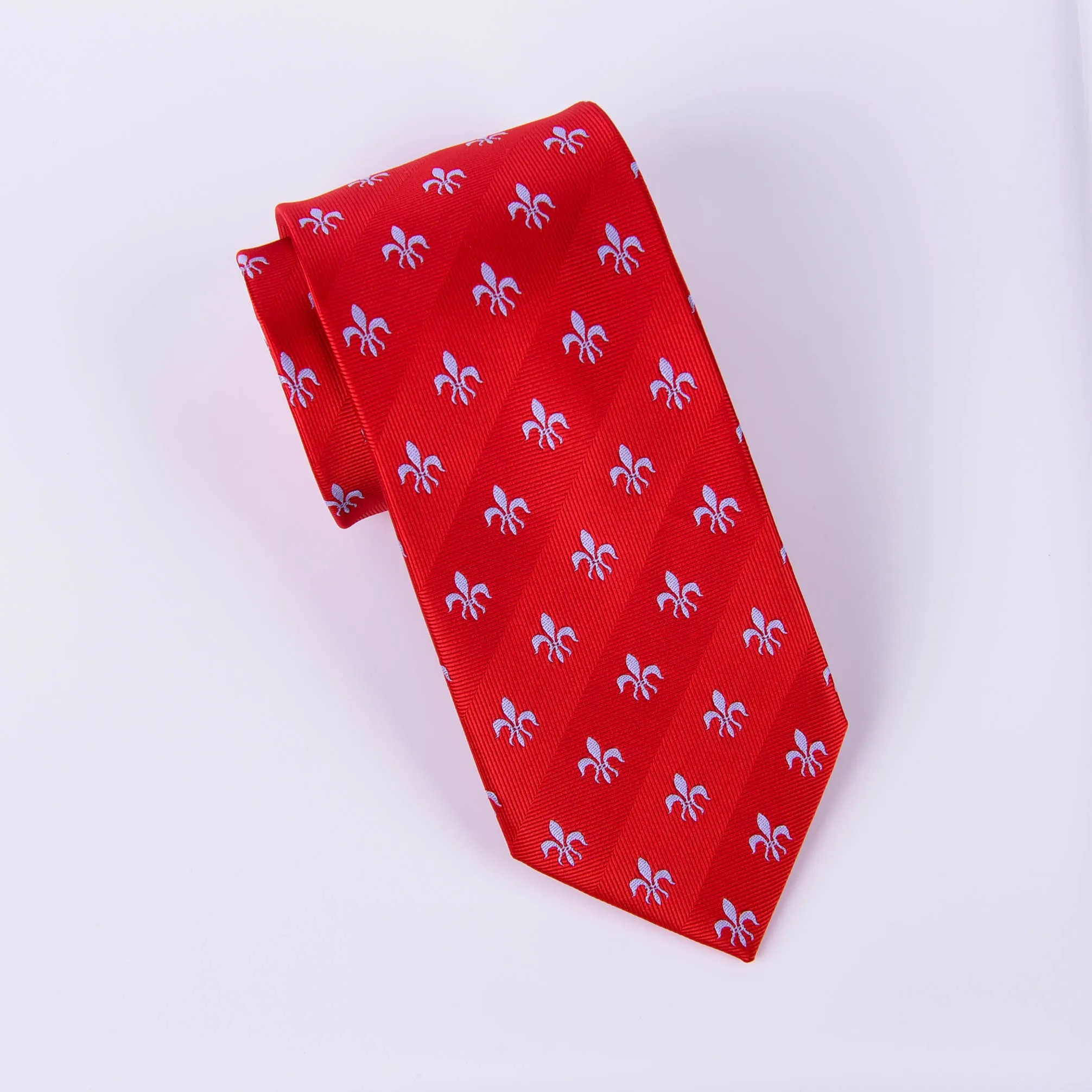 Red Fluer-De-Lis WeddingDesigner Business Apparel 3.15" Tie Professional Fashion