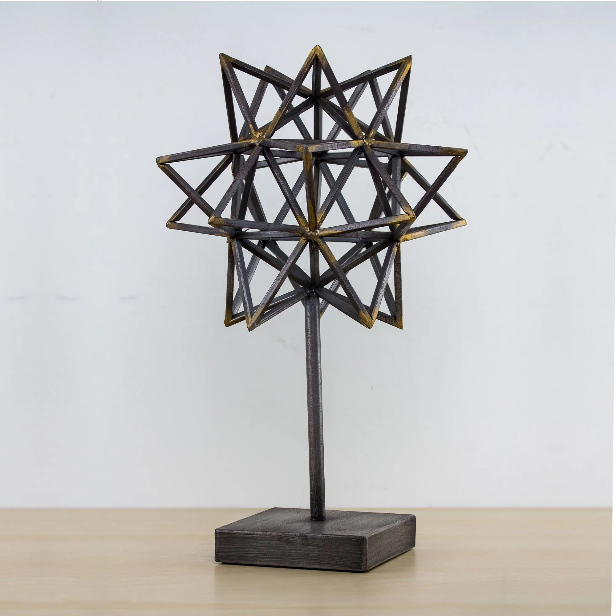 Rustic Metal Star Figurine on Stand