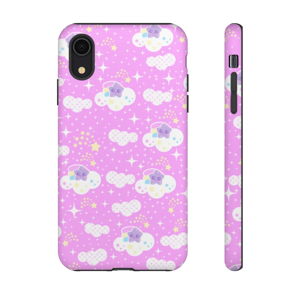 Shooting Star Clouds Pink Tough Phone Case