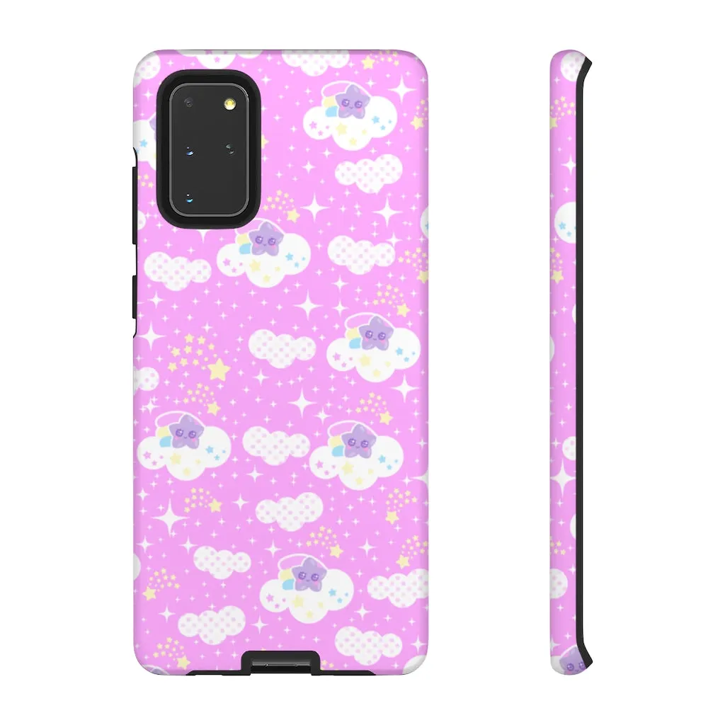 Shooting Star Clouds Pink Tough Phone Case