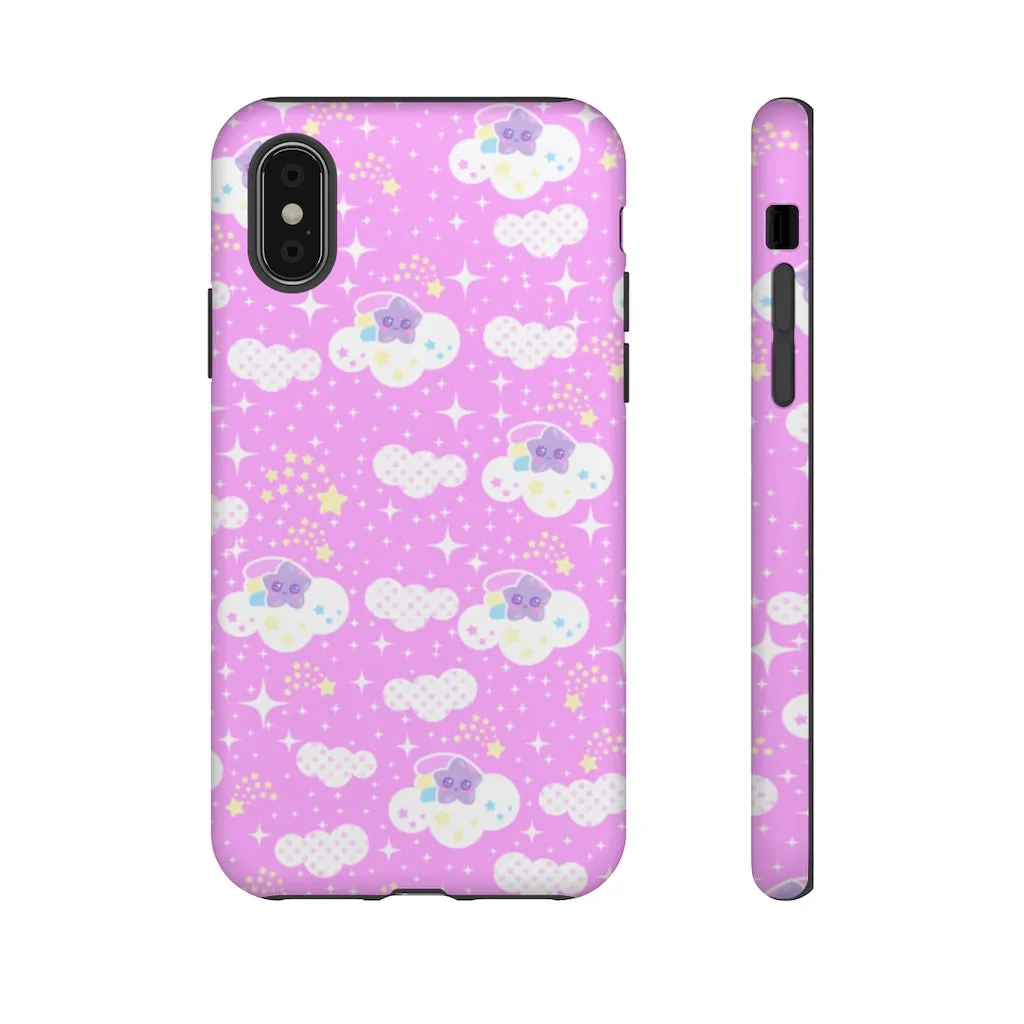 Shooting Star Clouds Pink Tough Phone Case