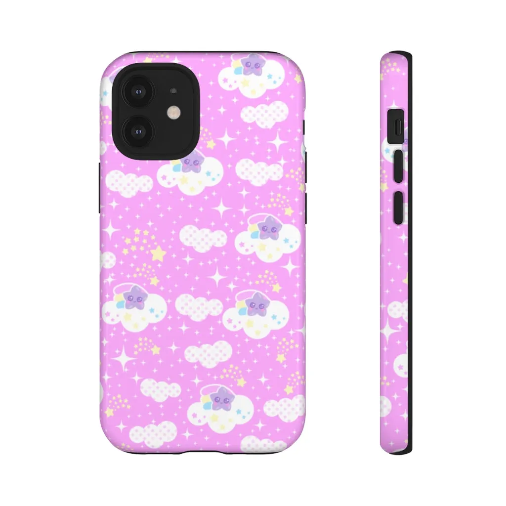 Shooting Star Clouds Pink Tough Phone Case