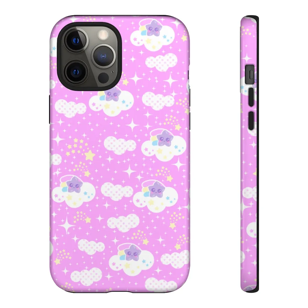 Shooting Star Clouds Pink Tough Phone Case