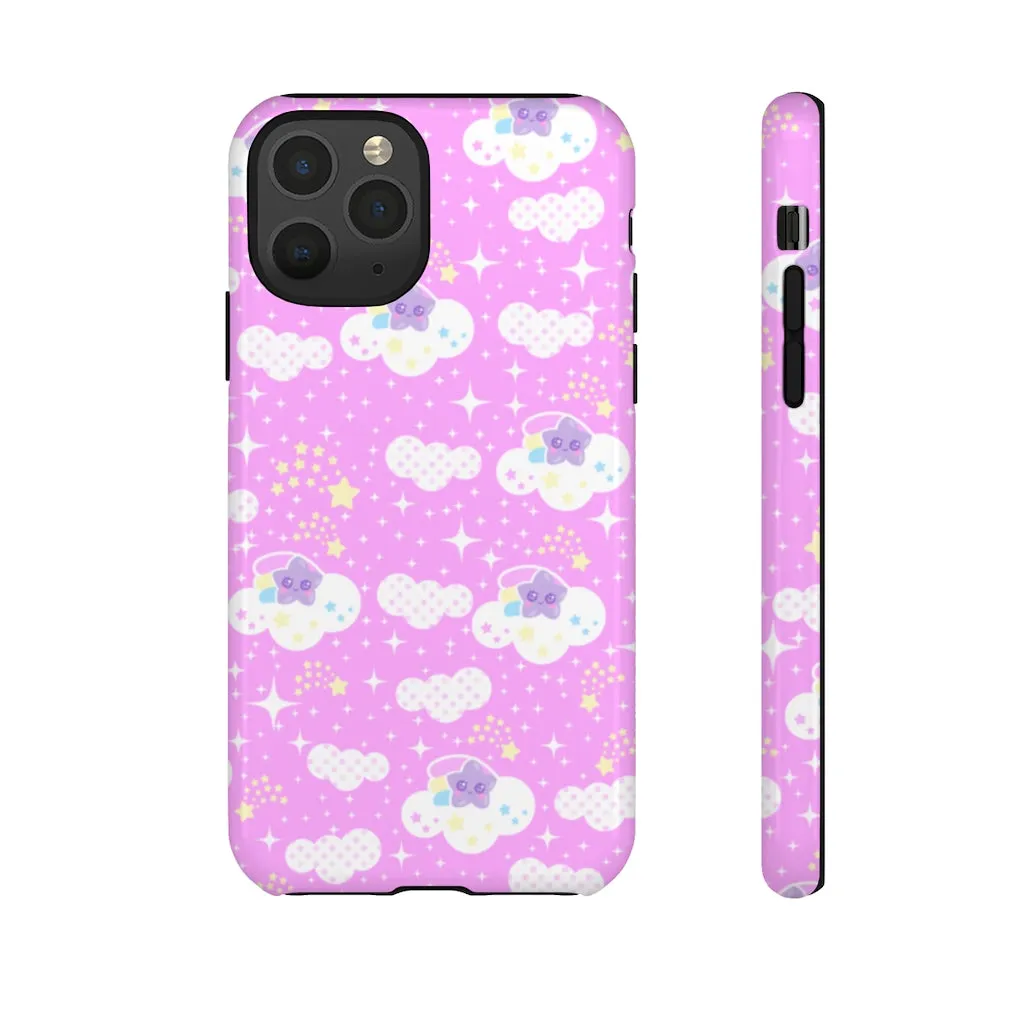 Shooting Star Clouds Pink Tough Phone Case