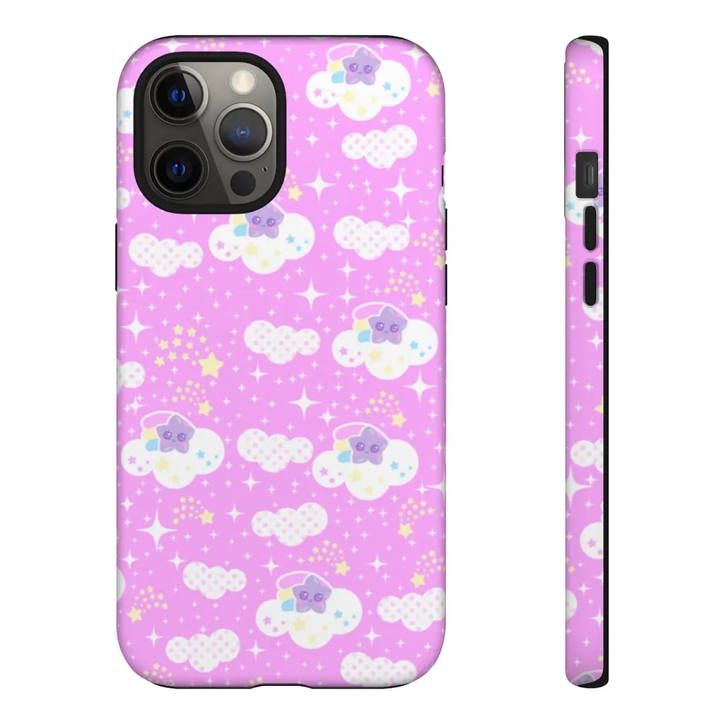 Shooting Star Clouds Pink Tough Phone Case