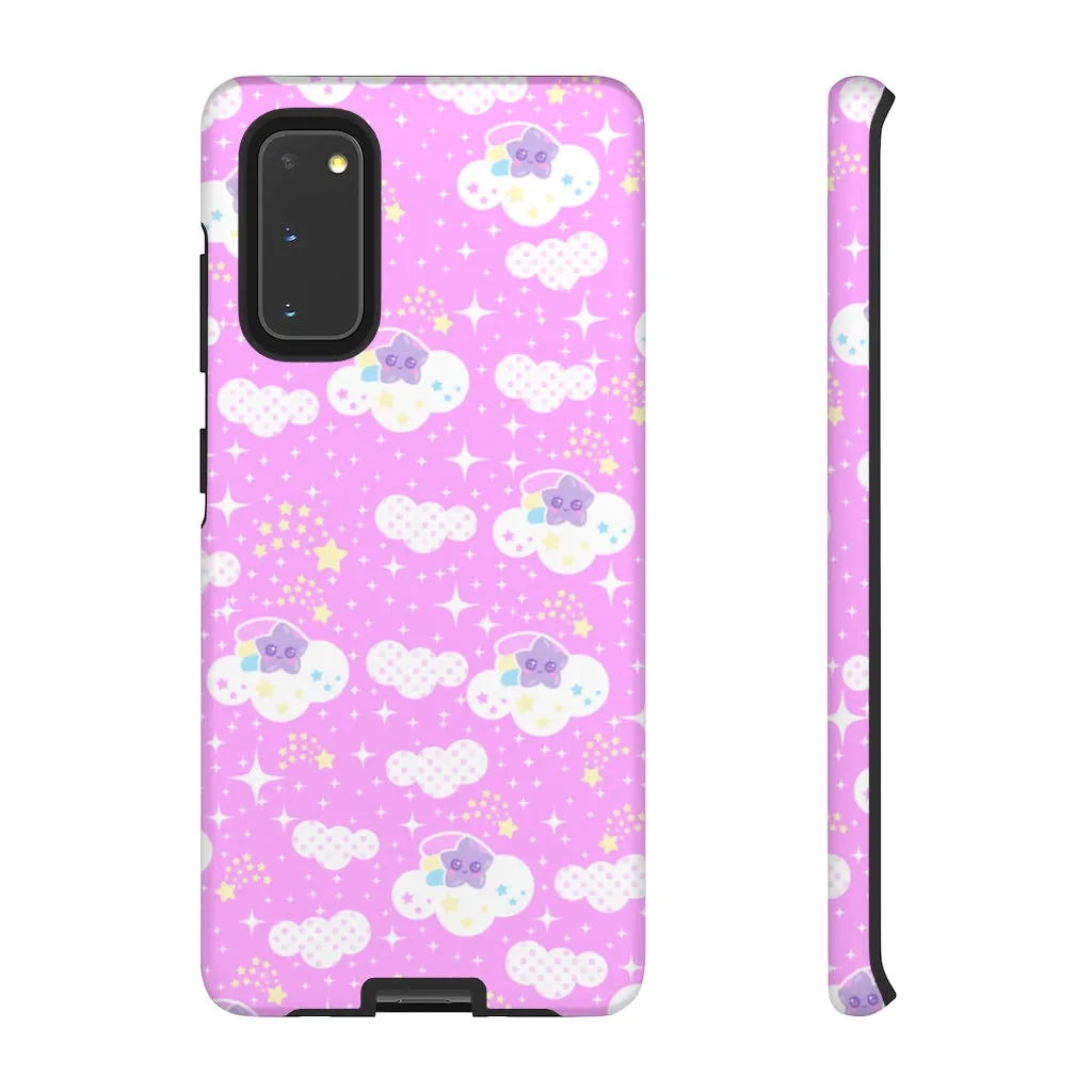 Shooting Star Clouds Pink Tough Phone Case