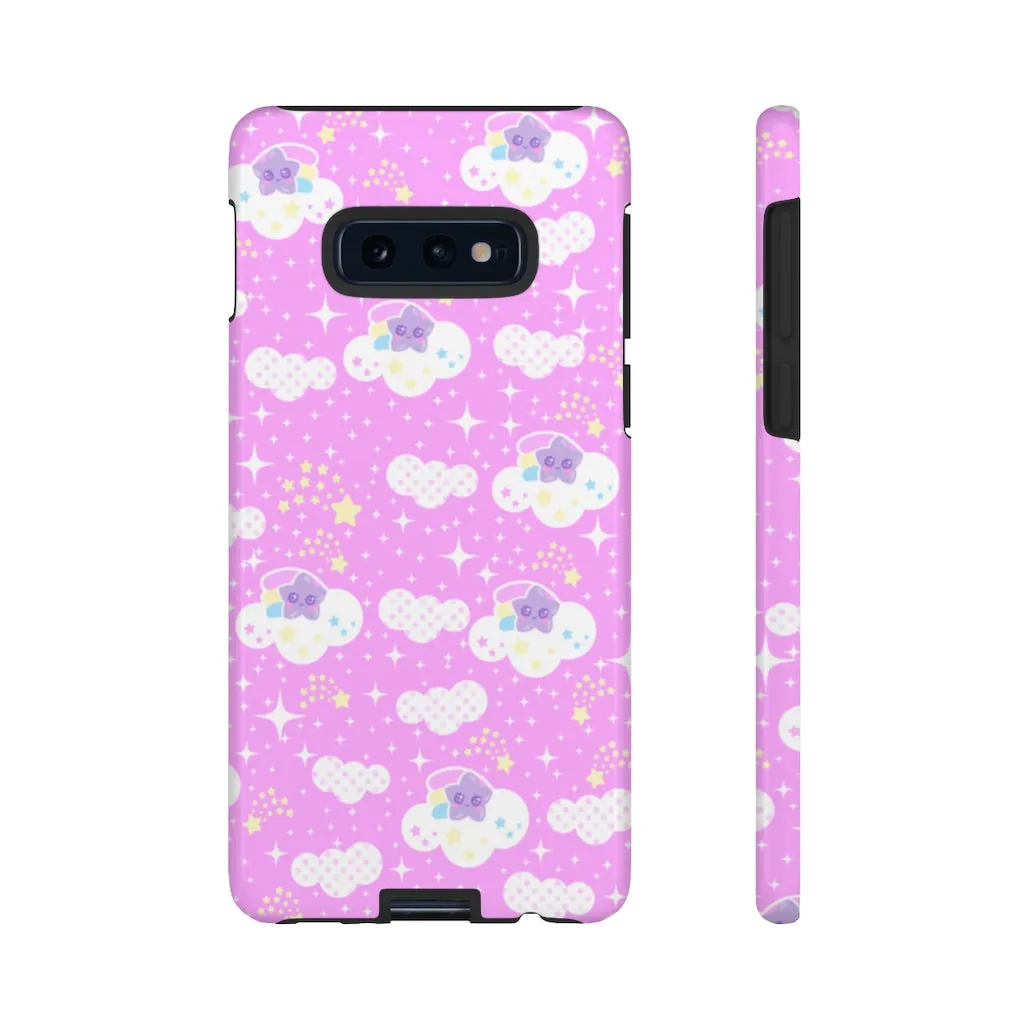 Shooting Star Clouds Pink Tough Phone Case