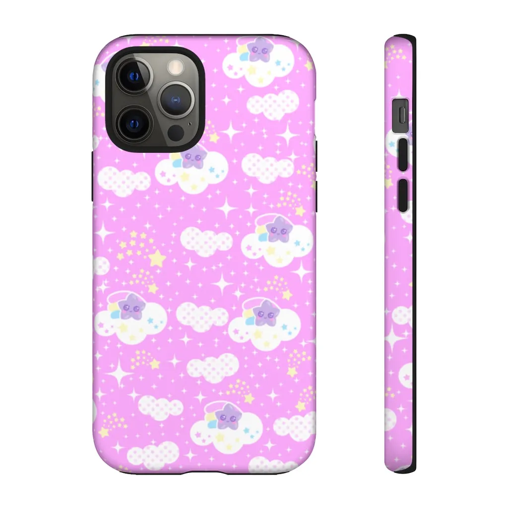 Shooting Star Clouds Pink Tough Phone Case