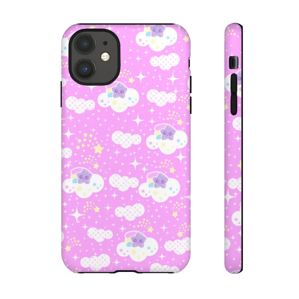 Shooting Star Clouds Pink Tough Phone Case