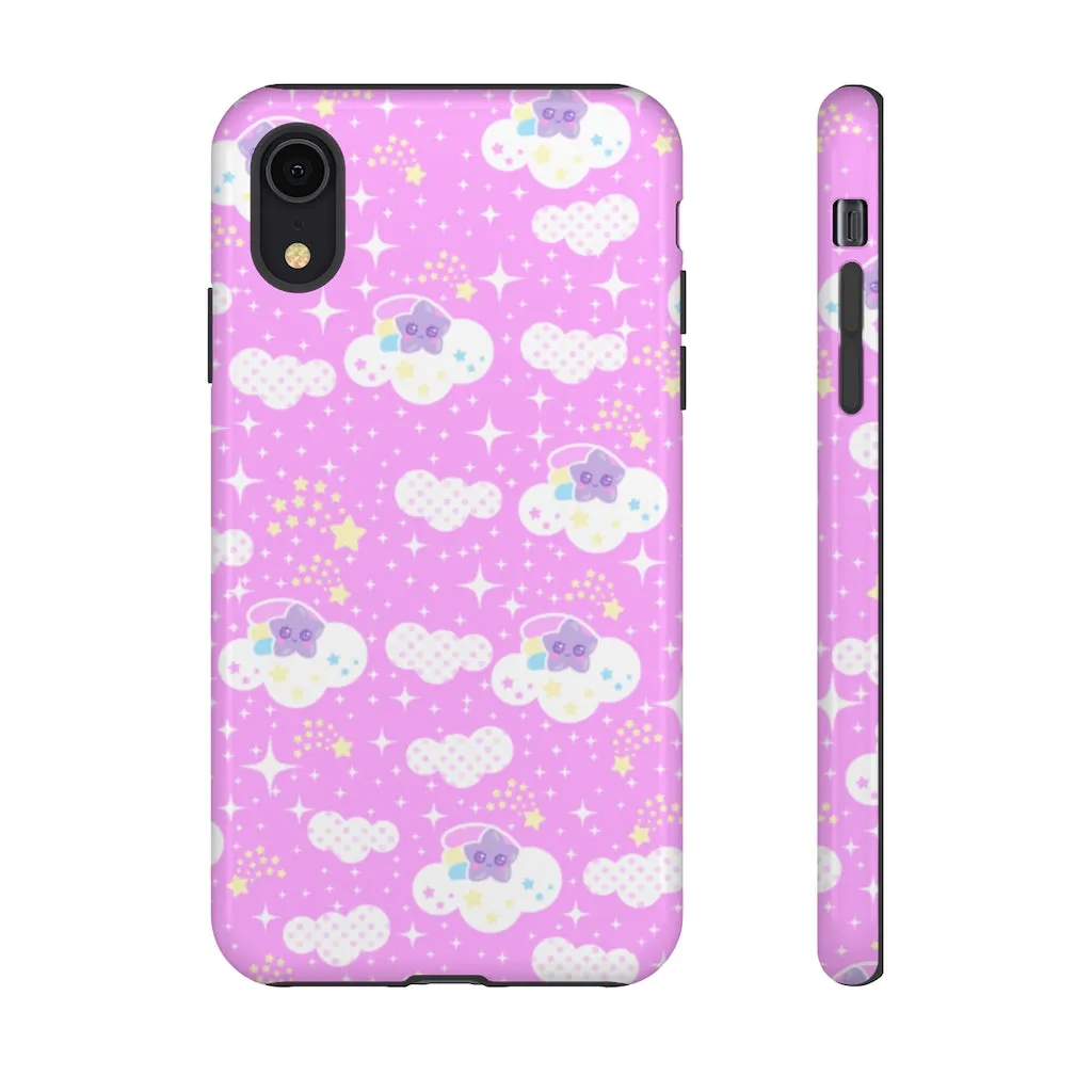 Shooting Star Clouds Pink Tough Phone Case