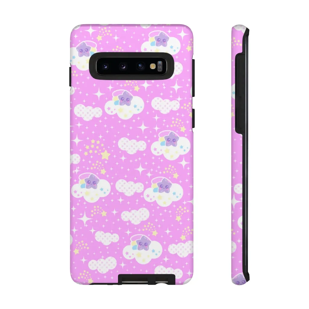 Shooting Star Clouds Pink Tough Phone Case