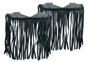 Small Leather Floor Boards with Black Fringe - B1004