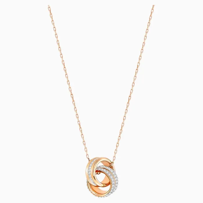 Swarovski Further Pendant, Small, White, Rose gold plating 5240525