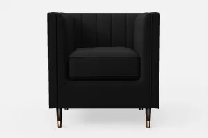 Tivoli Armchair Black Linen Fabric