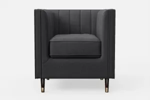 Tivoli Armchair Dark Grey Linen Fabric