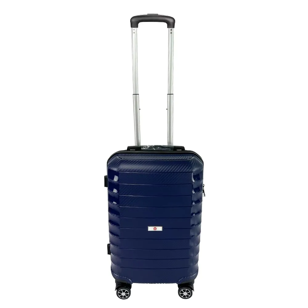 USHA SHRIRAM Polypropylene (Check-in Bag) 24 inch Luggage Bag (65cm) |Trolley Suitcase for Travel | Travel Luggage for Men Women |360 Wheel | Travel Bags for Luggage Trolley Carry On Suitcase (Blue)