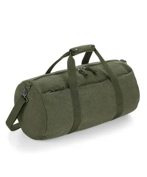 Vintage Military Green - Vintage canvas barrel bag