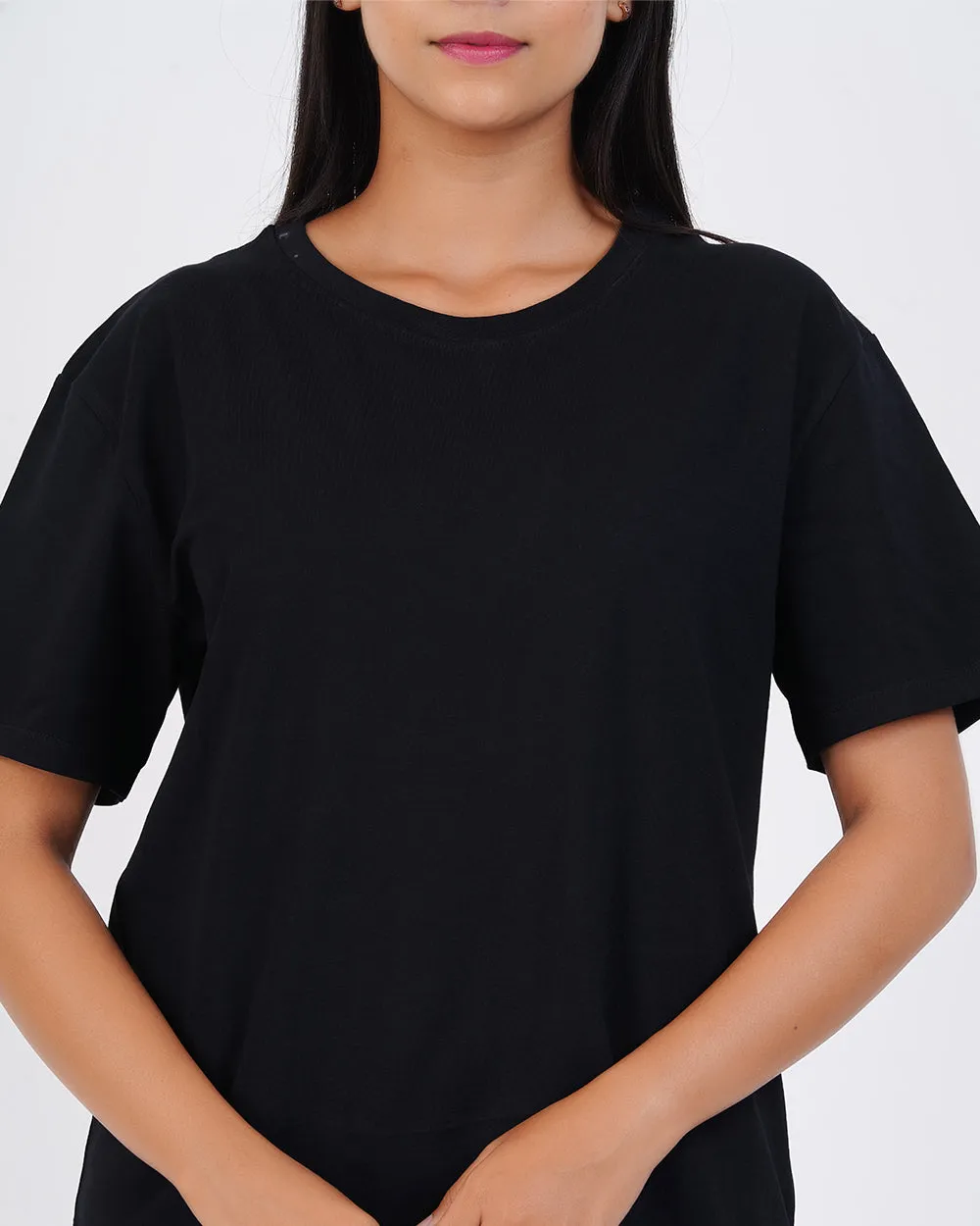 Women Black Oversized Tees