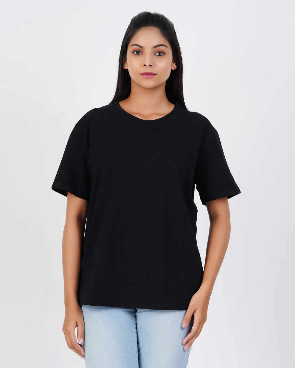 Women Black Oversized Tees